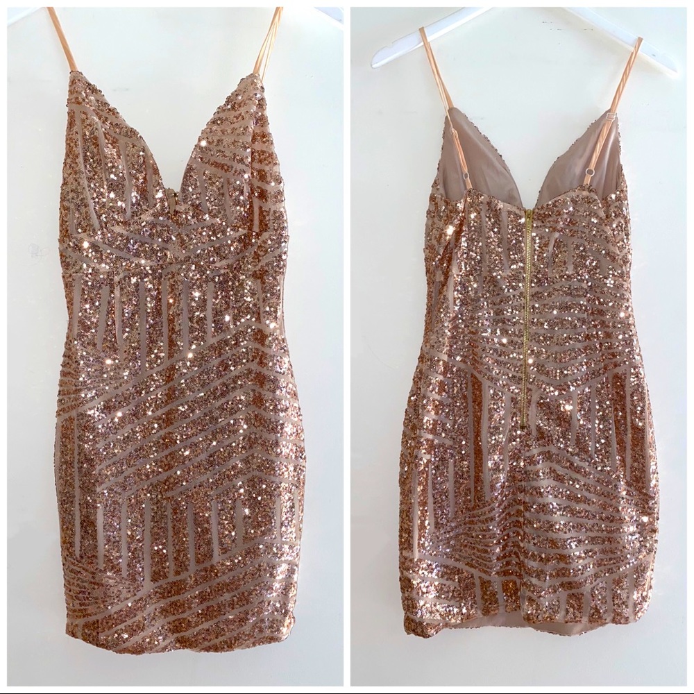 Tiger Mist gold sequined dress